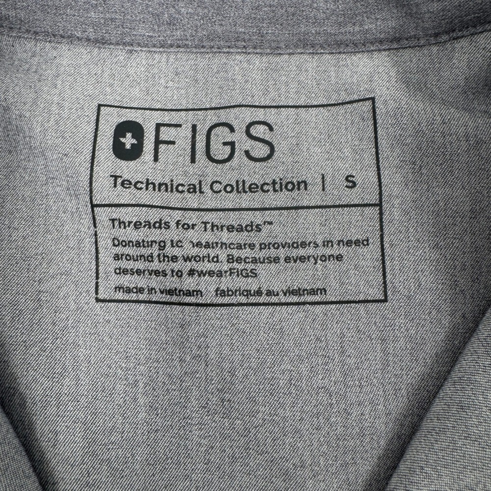 Figs Scrub Set Women Small Charcoal Grey Mandarin Collar Sleeveless Straight Leg - Picture 4 of 11